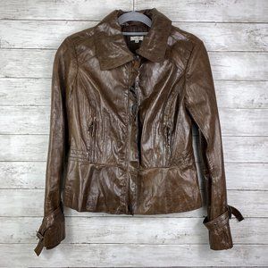 Cache Leather Moto Jacket Biker Womens Size 8